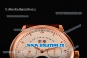 A.Lange&Sohne Tourbilon Pour Le Merite Asia Automatic Rose Gold Case with White Dial and Brown Leather Strap