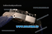 Audemars Piguet Rubens Barrichello Swiss Valjoux 7750 Automatic Steel Case with Blue Skeleton Dial PVD Bezel and Blue Leather Strap - 1:1 Original (JF)