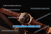 Audemars Piguet Jules Audemars Tourbillon Grande Date Swiss Tourbillon Manual Winding Rose Gold Case with Black Dial and Brown Leather Strap (TF)