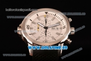 IWC Aquatimer Chronograph Miyota Quartz Steel Case with White Dial and Stick Markers