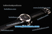 Vacheron Constantin Patrimony Swiss ETA 2824 Automatic Steel Case with Black Leather Strap Black Dial and Diamond Markers