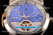 Ulysse Nardin Skeleton Tourbillon Manufacture Asia Automatic Steel Case with Blue/White Dial and Blue Leather Strap