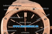 Audemars Piguet Royal Oak Clone Calibre AP 3120 Automatic Full Rose Gold with Black Dial and Stick Markers (EF)