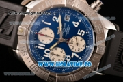 Breitling Avenger Seawolf Miyota Quartz Steel Case with Blue Dial Black Rubber Strap and Arabic Numeral Markers