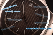 Patek Philippe Swiss ETA 2824 Automatic Steel Case with Brown Dial and Black Leather Strap-1:1 Original