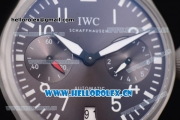 IWC Big Pilot'S Swiss Valjoux 7750 Automatic Steel Case Black Dial Stick/Arabic Numeral Markers and Black Leather Strap (ZF)