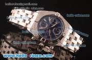 Breitling Chronomat Evolution Chronograph Swiss Valjoux 7750 Automatic Full Steel with Blue Dial and Stick Markers-Lady Size
