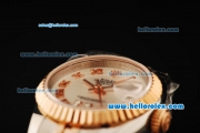 Rolex Datejust Automatic Movement ETA Coating Case with White Dial and Rose Gold Bezel