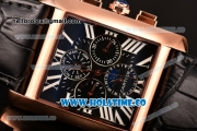 Cartier Tank MC Asia Automatic Rose Gold Case with Black Dial and Roman Numeral Markers - Moonphase