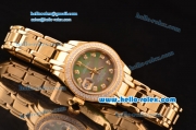 Rolex Datejust Lady 2813 Automatic Gold Case with Grey MOP Dial and Diamond Bezel ETA Coating
