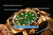 Rolex GMT-Master II Swiss ETA 2836 Automatic Yellow Gold Case With Ceramic Bezel Green Dial 116718LN