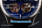 IWC Big Pilot Double Tourbillon Asia ST28 Automatic Steel Case with Blue Dial and Brown Leather Strap Stick/Arabic Numeral Markers