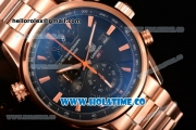 Tag Heuer Grand Carrera RS3 Chrono Miyota Quartz Rose Gold Case/Bracelet with Black Dial and Rose Gold Stick Markers