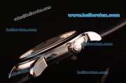 Patek Philippe Calatrava Swiss Quartz Steel Case with White/Black Dial and Black Leather Strap