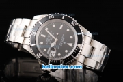 Rolex Submariner Automatic Movement SS Case with Black Dial-White Markers and Black Bezel-Visible Back