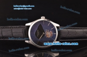 Patek Philippe Calatrava Tourbillon Automatic Steel Case with Black Dial and Black Leather Strap