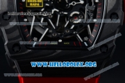 1:1 Richard Mille RM 35-02 RAFAEL NADA Japanese Miyota 9015 Automatic Black PVD Case with Skeleton Dial Red Rubber Strap