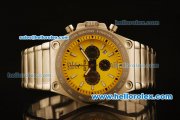 Ferrari Chronogaph Swiss ETA Quartz Full Steel with Yellow Dial and 7750 Coating