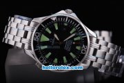Omega Seamaster Chronometer Automatic with Black Dial,Green Marking and Black Bezel Omega Seamaster Chronometer Automatic with Black Dial,Green Marking and Black Bezel