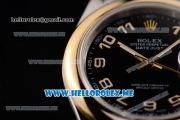 Rolex Day-Date II Asia Automatic Two Tone Case/Bracelet with Black Dial and Luminous Hands