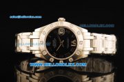 Rolex Datejust Automatic Movement Full Steel with Black Dial and Diamond Bezel-ETA Coating Case