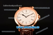 Patek Philippe Calatrava Miyota Quartz Rose Gold Case with White Dial and Black Roman Numeral Markers