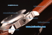Panerai Luminor Marina Pam 318 Swiss ETA 6497 Manual Winding Steel Case with Black Dial and Brown Leather Strap