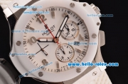 Hublot Big Bang Chronograph Swiss Valjoux 7750-DD Automatic Steel Case with White Dial and Ceramic Bezel