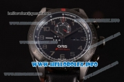 Oris Audi Sport Limited Edition II Chronograph Miyota Quartz PVD Case with Black Dial Arabic Numeral Markers and Black Leather Strap