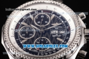 Breitling Bentley Motors Chrono Swiss Valjoux 7750 Automatic Steel Case/Bracelet with Black Dial and Silver Stick Markers (BP)