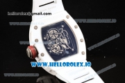 Richard Mille RM 055 Bubba Watson 9015 Automatic Ceramic Case with Black Dial Dots Markers and Rubber Strap