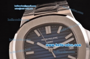 Patek Philippe Nautilus Swiss ETA 2824 Automatic Steel Case with Blue Dial and Stick Markers