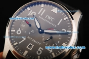 IWC Big Pilot Swiss Valjoux 7750 Automatic Movement Steel Case with White Markers and Black Leather Strap