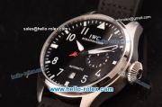 IWC Big Pilot ST22 Automatic with Power Reserve Steel Case with Black Dial and Black Leather Strap