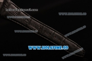 Audemars Piguet Royal Oak 41MM Clone AP Calibre 3120 Automatic Steel Case with Black Dial Black Leather Strap - Stick Markers (EF)