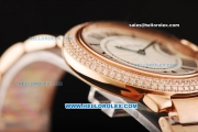 Cartier Ballon Bleu de Cartier Swiss Quartz Movement Full Rose Gold with Diamond Bezel-Medium Size