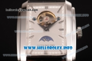 Patek Philippe Gondolo Asia Automatic Steel Case with White Dial Black Leather Strap and Stick Markers