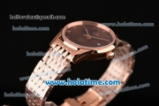 Omega De Ville Co-Axial Swiss ETA 2836 Automatic Rose Gold Case and Strap with Brown Dial