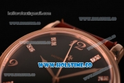 Vacheron Constantin Patrimony Miyota 9015 Automatic Rose Gold Case with Black Dial and Arabic Numeral/Diamonds Markers