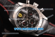 Scuderia Ferrari Chronograph Miyota OS20 Quartz Steel Case with Black Dial Leather Strap and Silver Arabic Numeral Markers