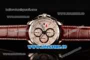 Chopard Gran Turismo XL Chronograph Quartz Movement with White Dial and Brown Leather Strap