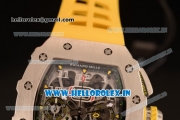 Richard Mille RM11-03 Swiss Valjoux 7750 Automatic Steel Case Skeleton Dial With Arabic Numeral Markers Yellow Rubber Strap(KV)