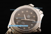 Tag Heuer Link 200 Meters Swiss Quartz Movement Full Steel with Black Dial and Diamond Markers/Bezel-Lady Model