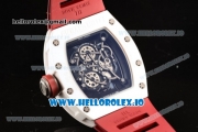 Richard Mille RM 055 Bubba Watson 9015 Automatic Ceramic Case with Black Dial Dots Markers and Rubber Strap