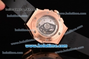 Hublot Big Bang Chrono Clone HUB4100 Automatic Rose Gold Case with Black Rubber Strap and Black Dial - 1:1 Original