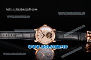 Vacheron Constantin Patrimony Swiss Tourbillon Manual Winding Rose Gold Case with Beige Dial Blue Alligator Strap and Stick Markers