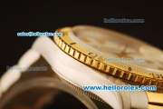 Rolex Datejust Oyster Perpetual Automatic ETA Coating Case with White Dial and Gold Roman Markers - Two Tone Strap