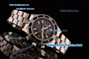 Breitling Superocean Chrono II Swiss Valjoux 7750-SHG Automatic Steel Case PVD Bezel with Steel Strap Black Dial Stick Markers-Orange Hands