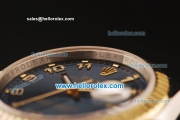 Rolex Datejust Swiss ETA 2836 Automatic Full Steel with Rose Gold Bezel and Dark Blue Dial-Two Tone Strap