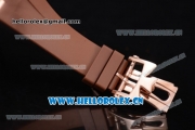 Vacheron Constantin Overseas Dual Time Asia ST30 Automatic Rose Gold Case with Brown Dial Stick Markers and Brown Rubber Strap